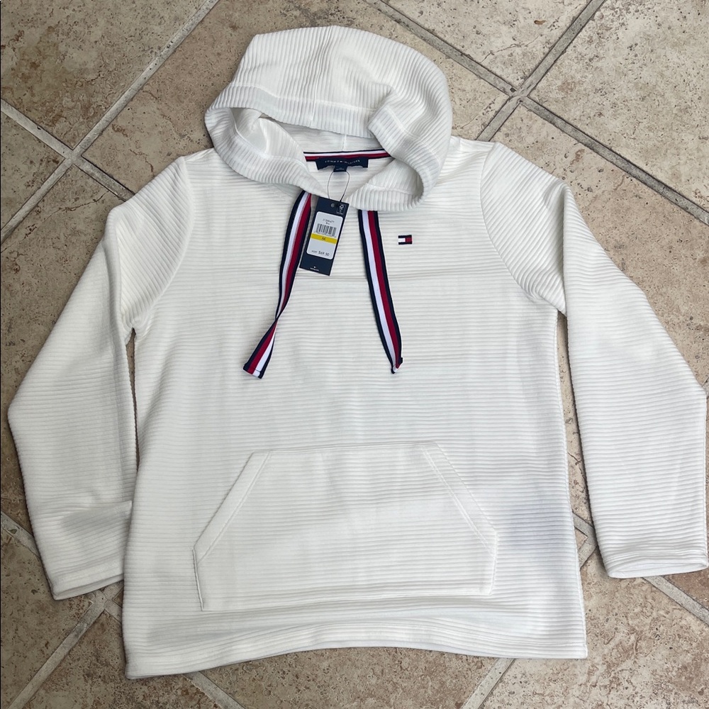 Tommy Hilfiger White Striped Hoodie for woman